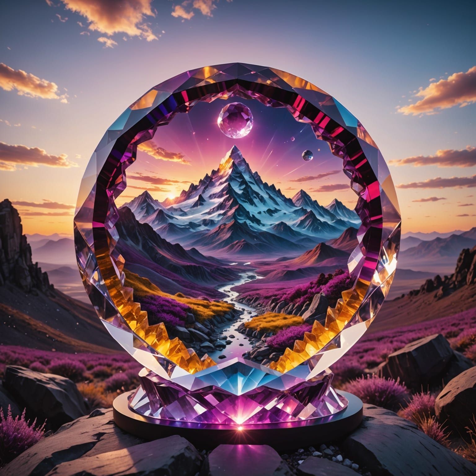 Surreal Crystal Goddess in 8K Diamond Landscape