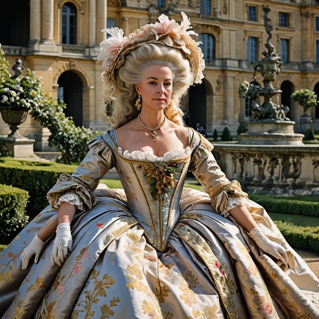 Marie Antoinette in Versailles Gardens, Cinematic Portrait