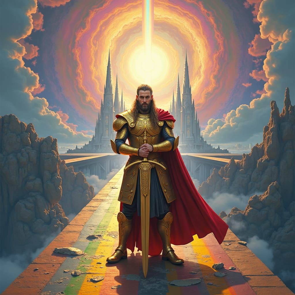 Heimdall Guarding The Rainbow Bridge
