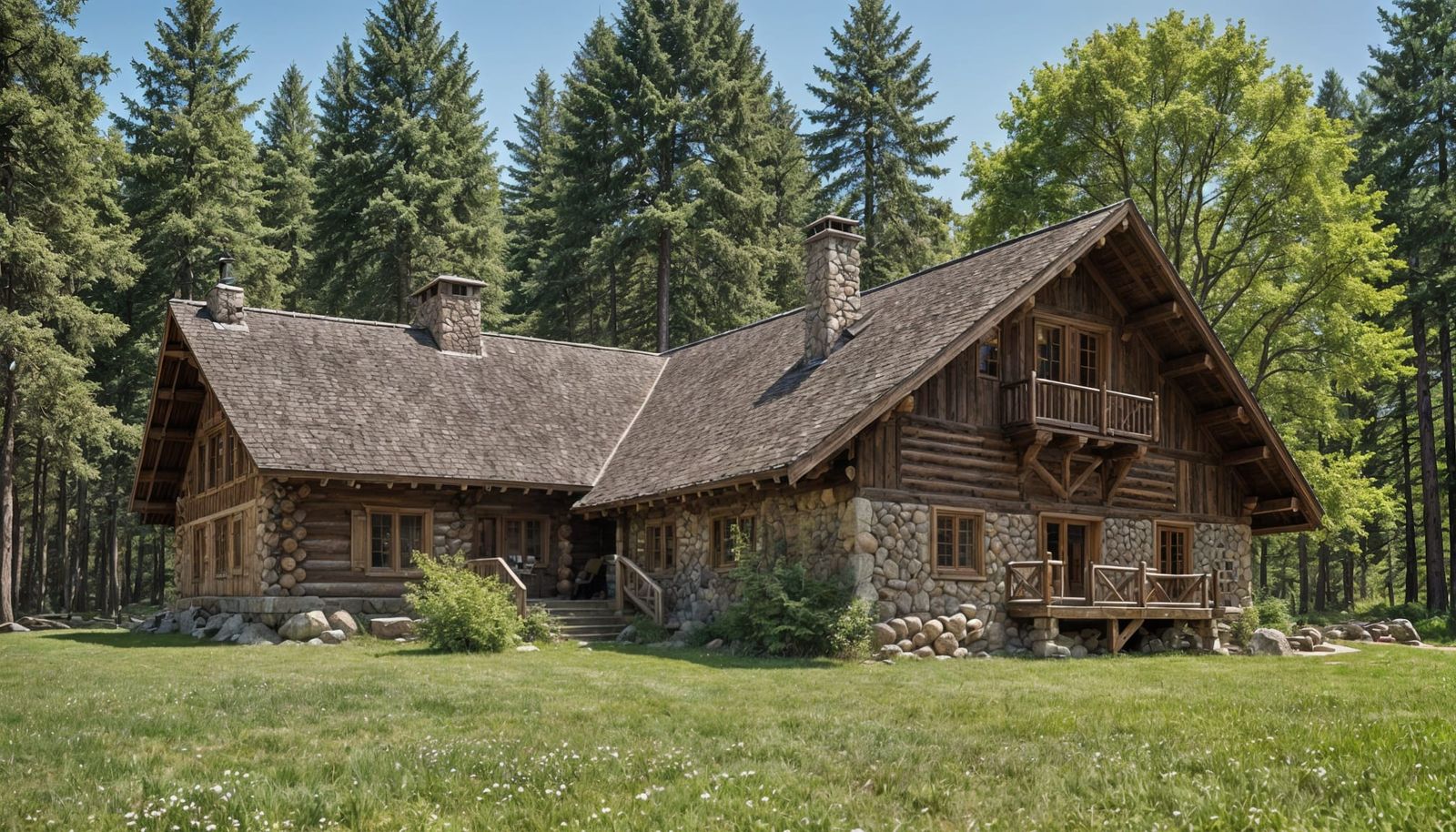 Rustic Castle Lodge Amidst Pine Woods