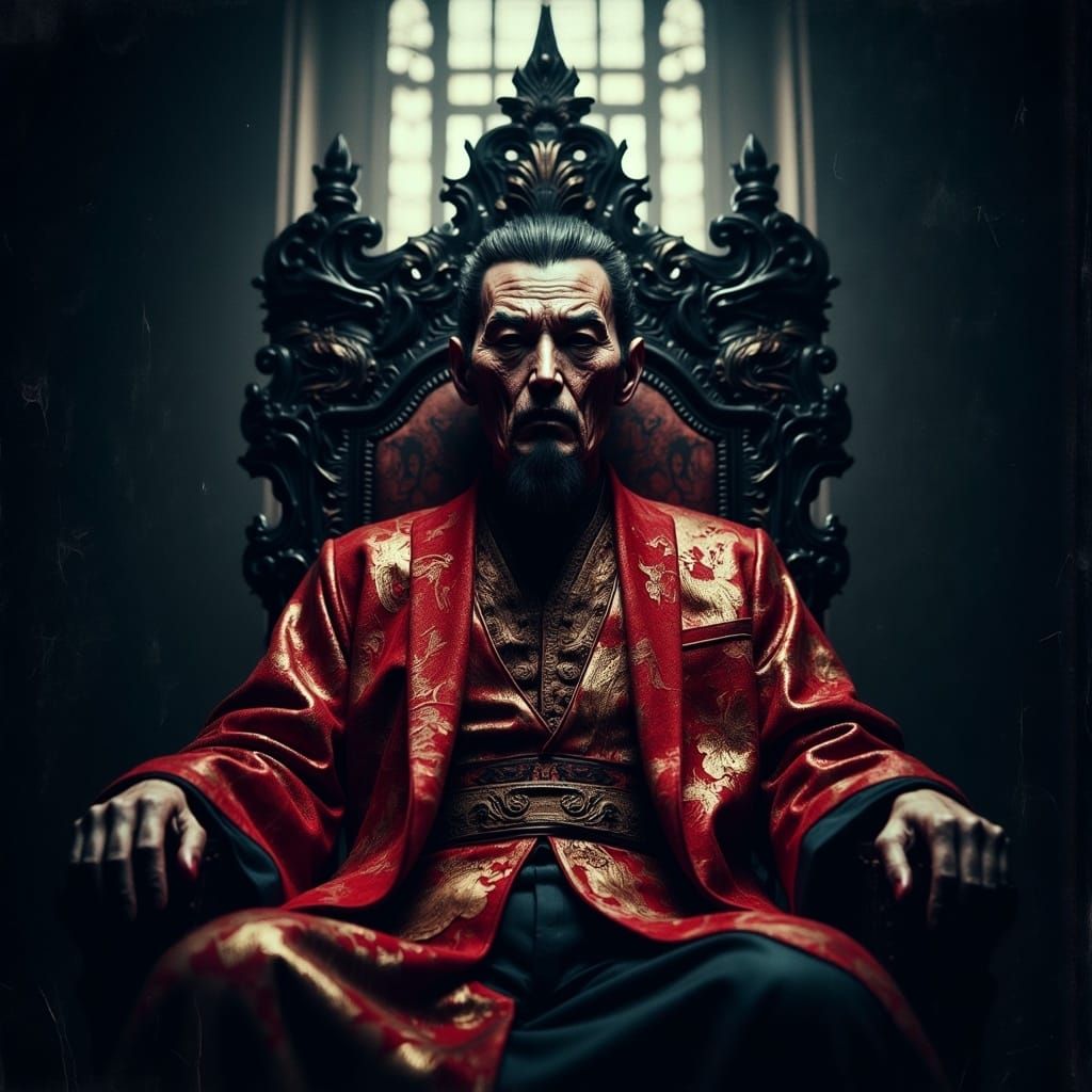 The Royal Korean King Yeongiu, Resplendent in Red Velvet, Si...