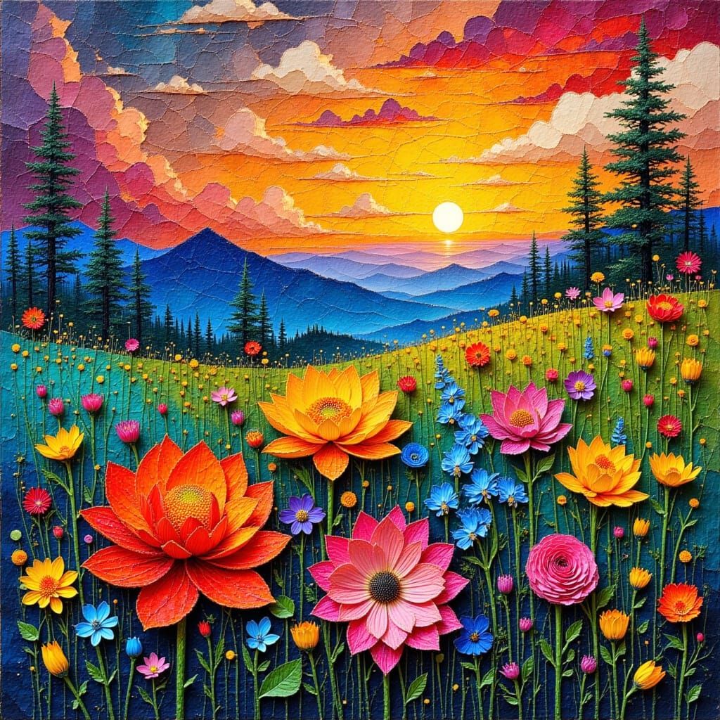 Floral Patchwork Quilt with Zentangle and 3D Shading