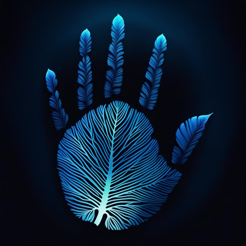 Bio Leaf Pattern Hand-print