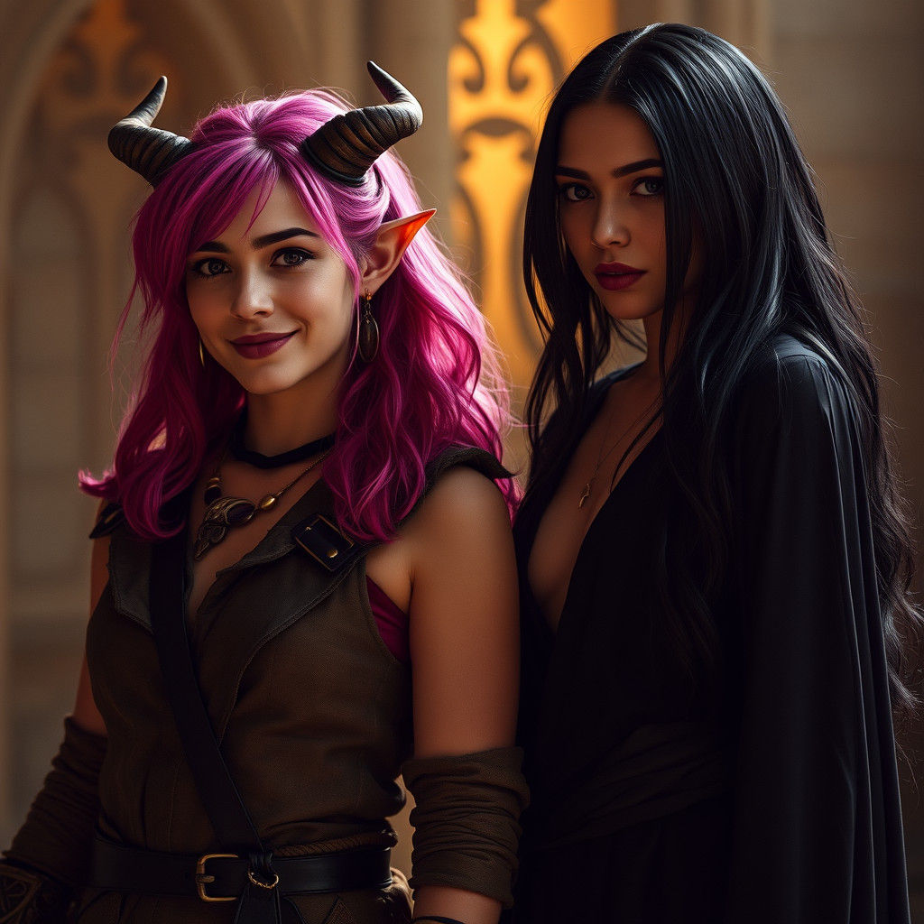 Two Women in Cinematic Lighting, Ash Thorp Inspired