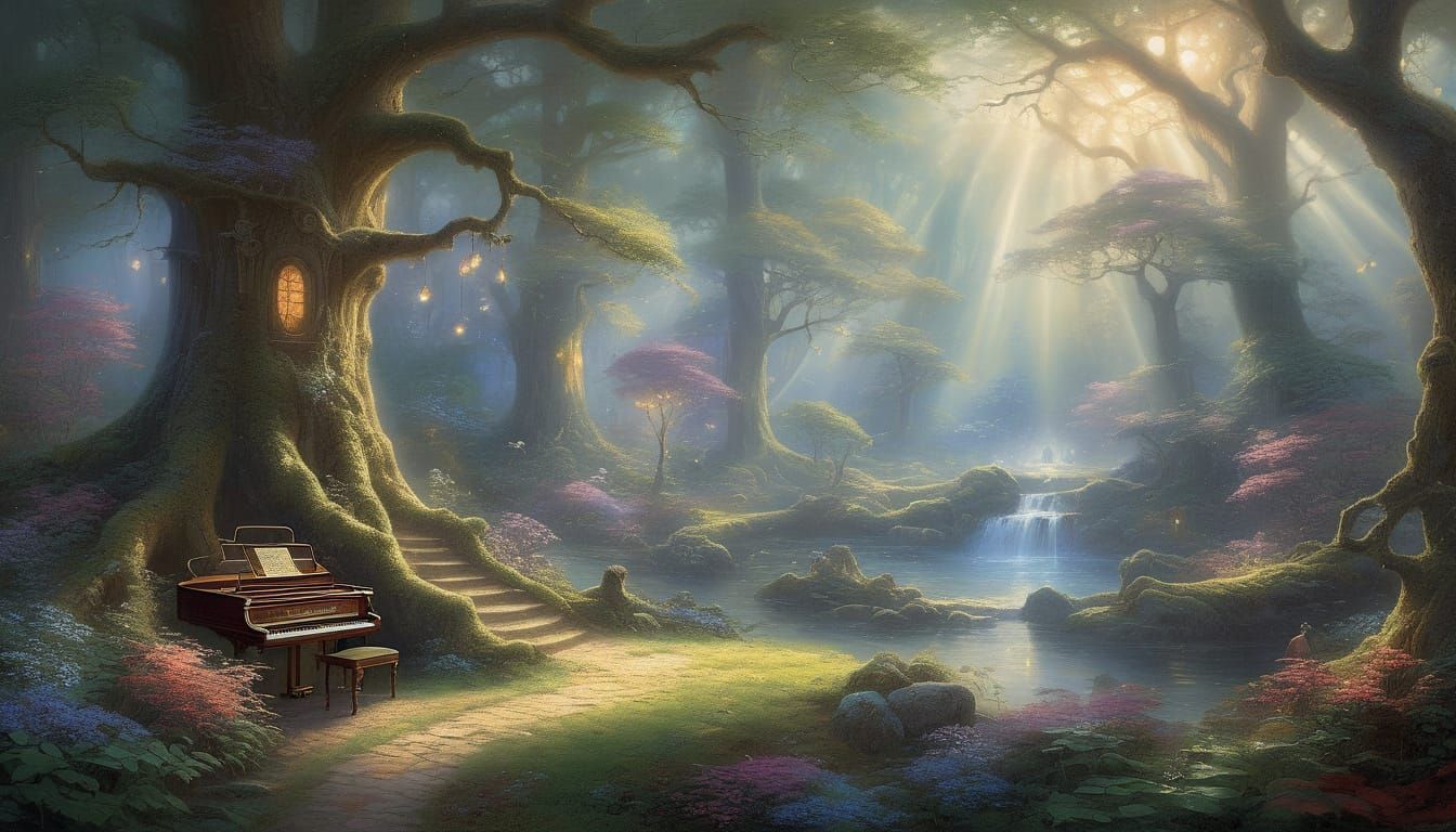 Ethereal Forest Orchestra: Animals Play Music in Mystical Wo...