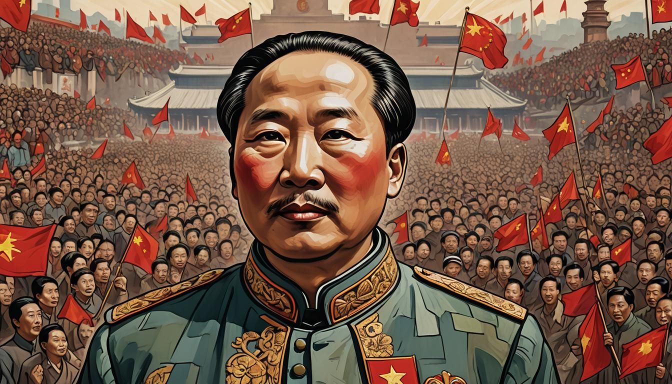 Mao Zedong Proclaims China's Founding in Art Nouveau Style