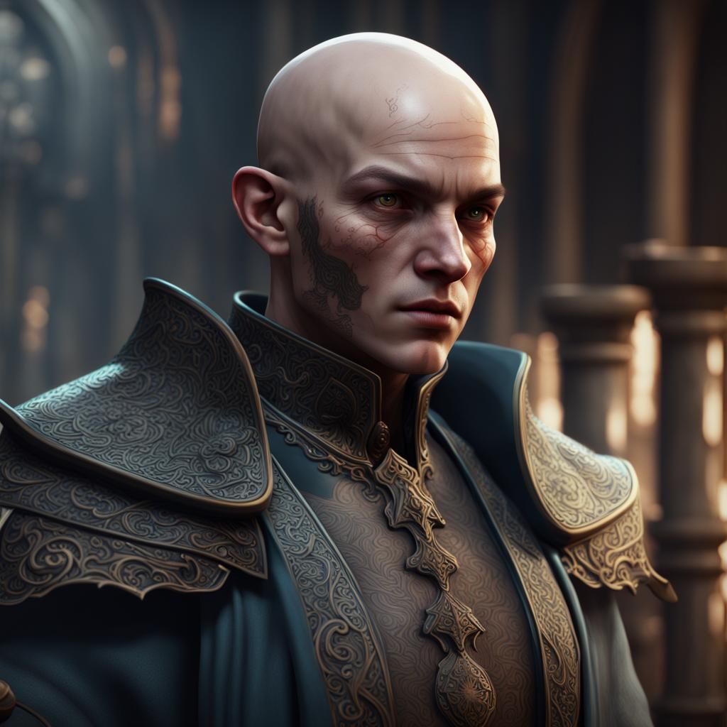 Ominous Tattooed Cleric: Fantasy Concept Art