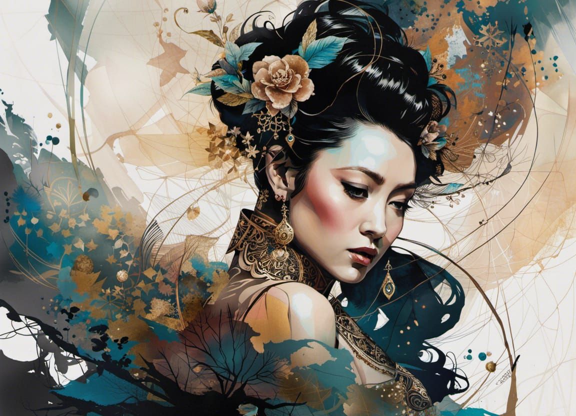 Elegant Dance in Digital Art Style