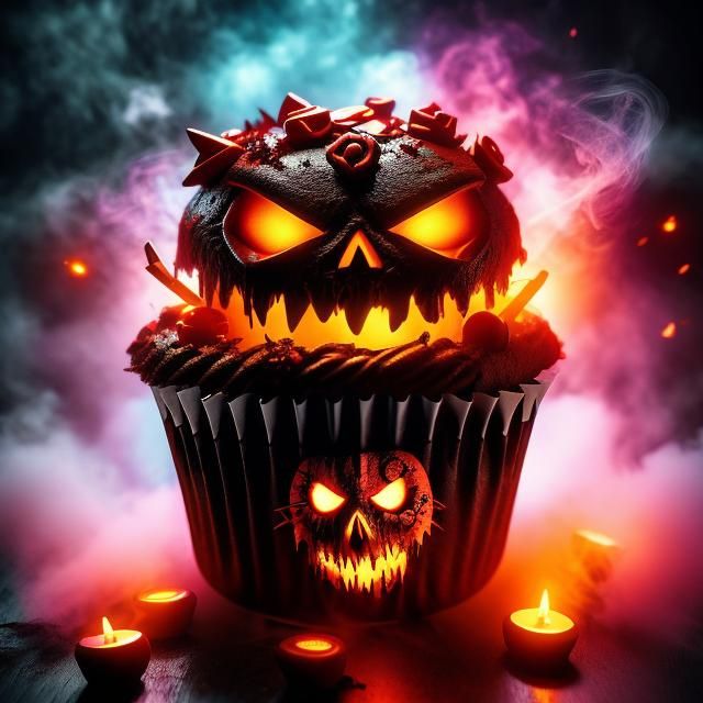 Angry Zombie Cupcake Concept Art in 8K