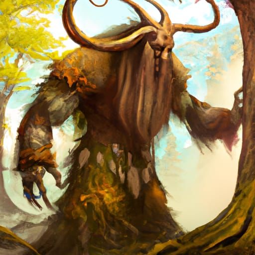 Fairytale Mountain Giant with Antler Beard