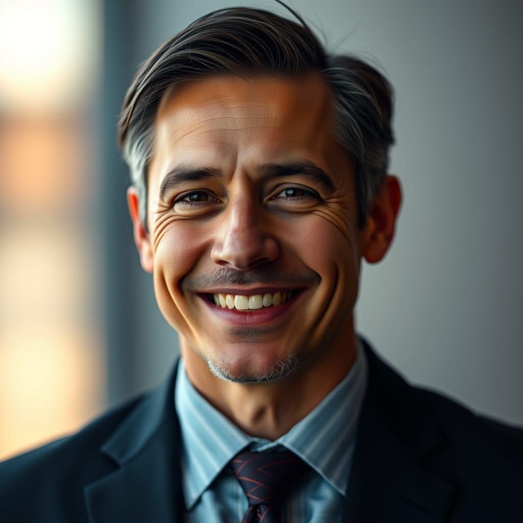 Confident Business Leader in Warm Light