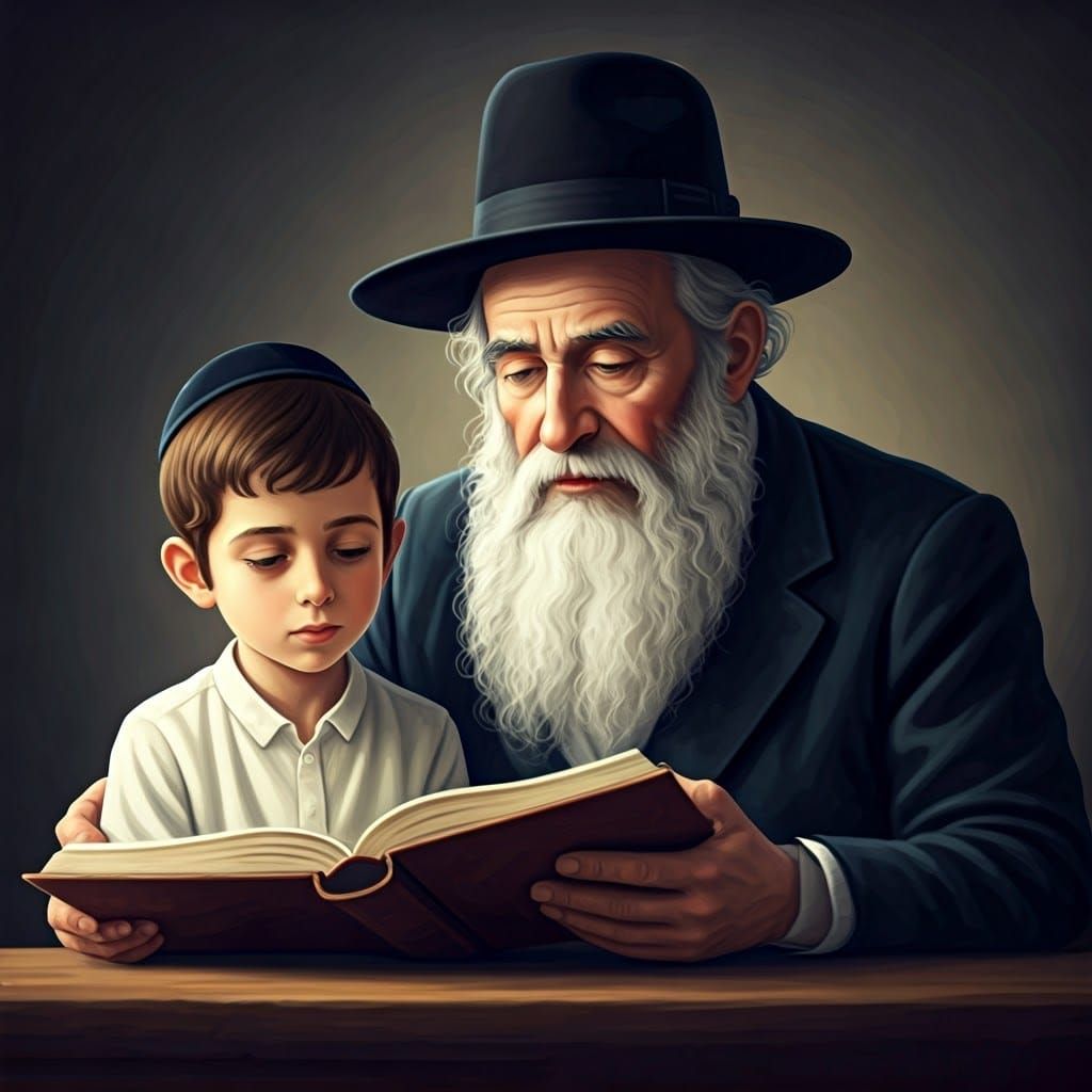 Reading Together: A Digital Illustration in Chagall Style