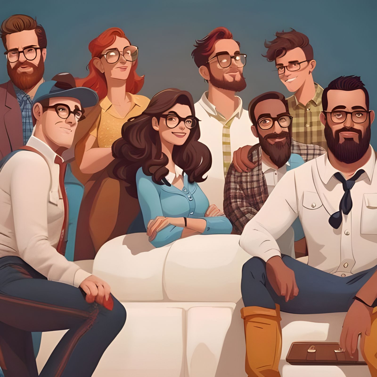 Laughing Couple in Hyperdetailed Fantasy Portrait