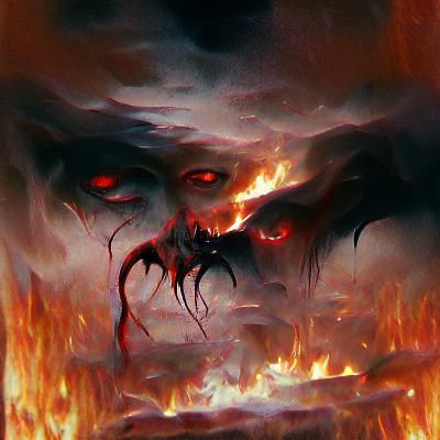 Sinister Hellfire Image in Dark Fantasy Style