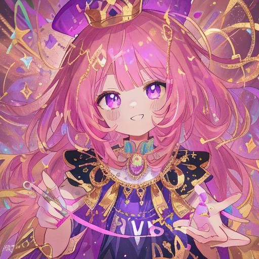 Jeweled Crown and Diamond M in Colorful 3D Splash