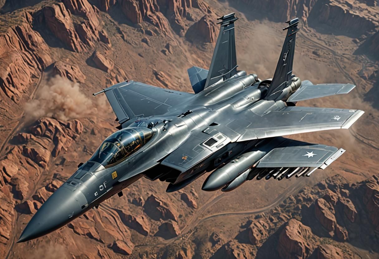 Detailed F15 Eagle Portrait in 8k Resolution
