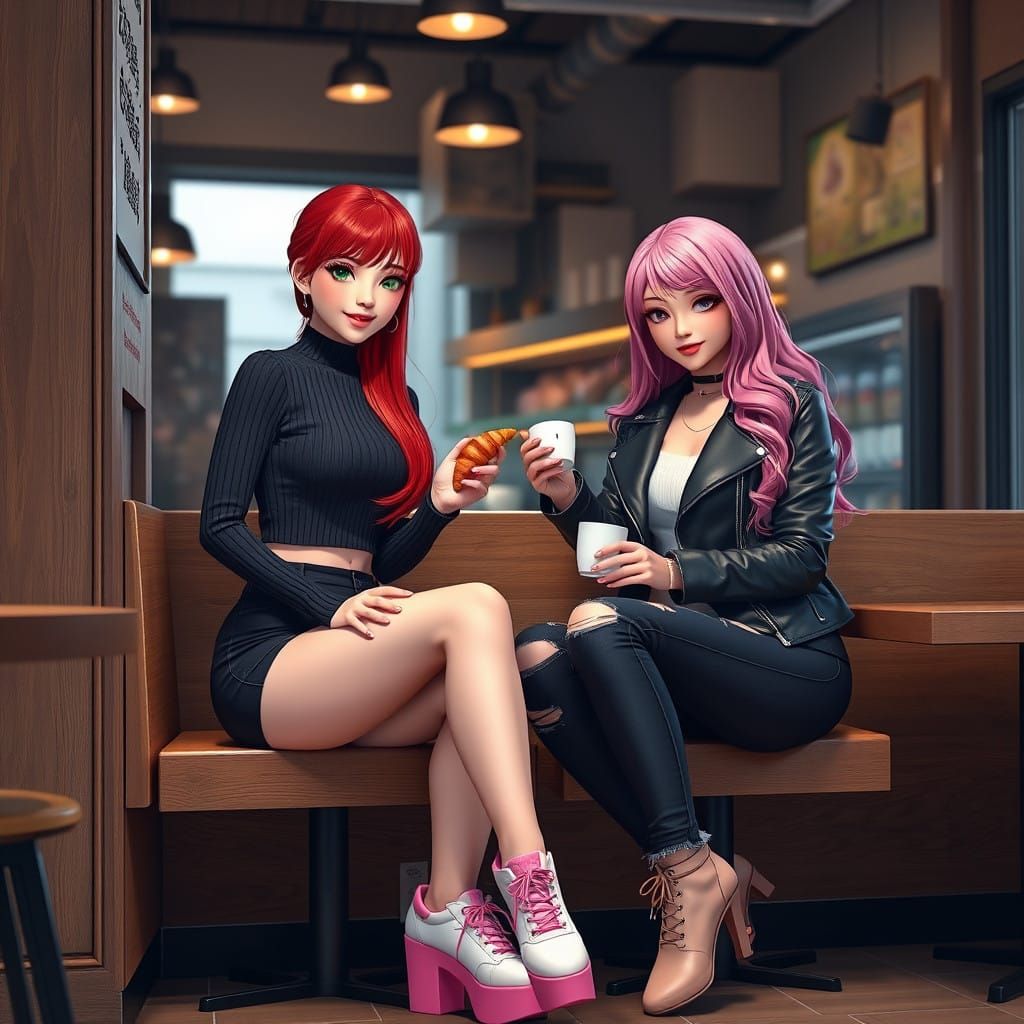 Peony and me at the bakery! 💖