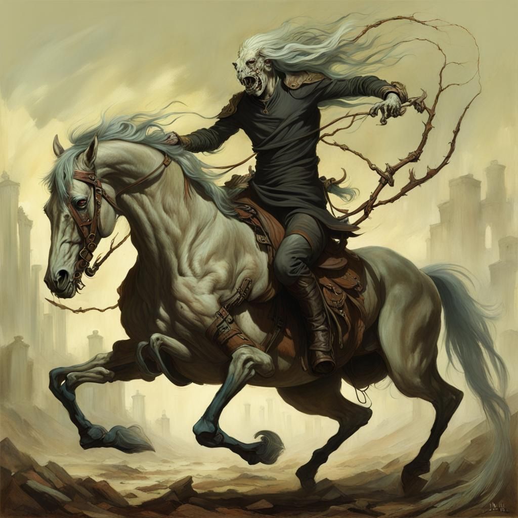 Grotesque Nuckelavee Horror Painting