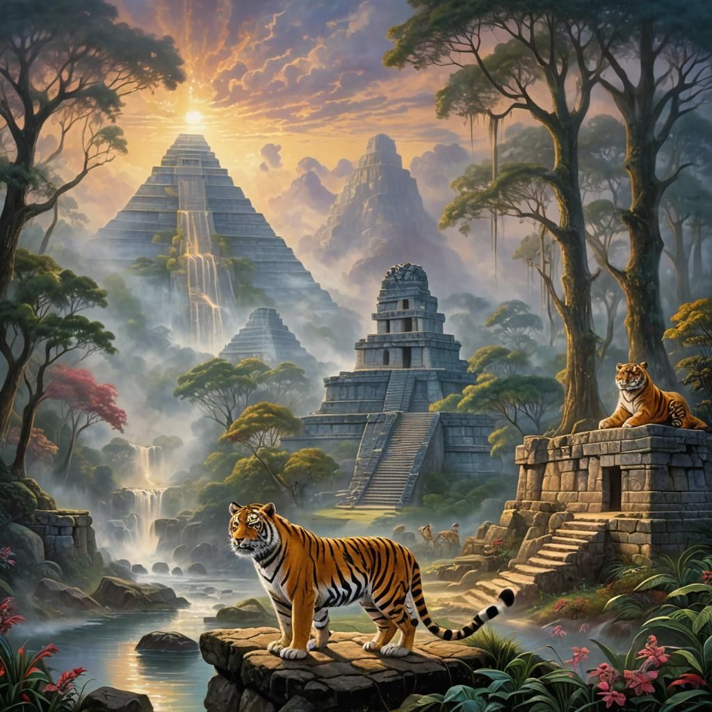 Anthropomorphic Animal Musicians Perform in Mayan Ruins