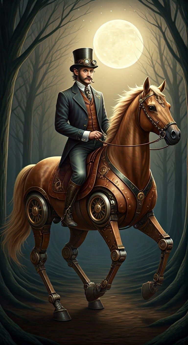 Steampunk Centaur Gives Toddler a Ride
