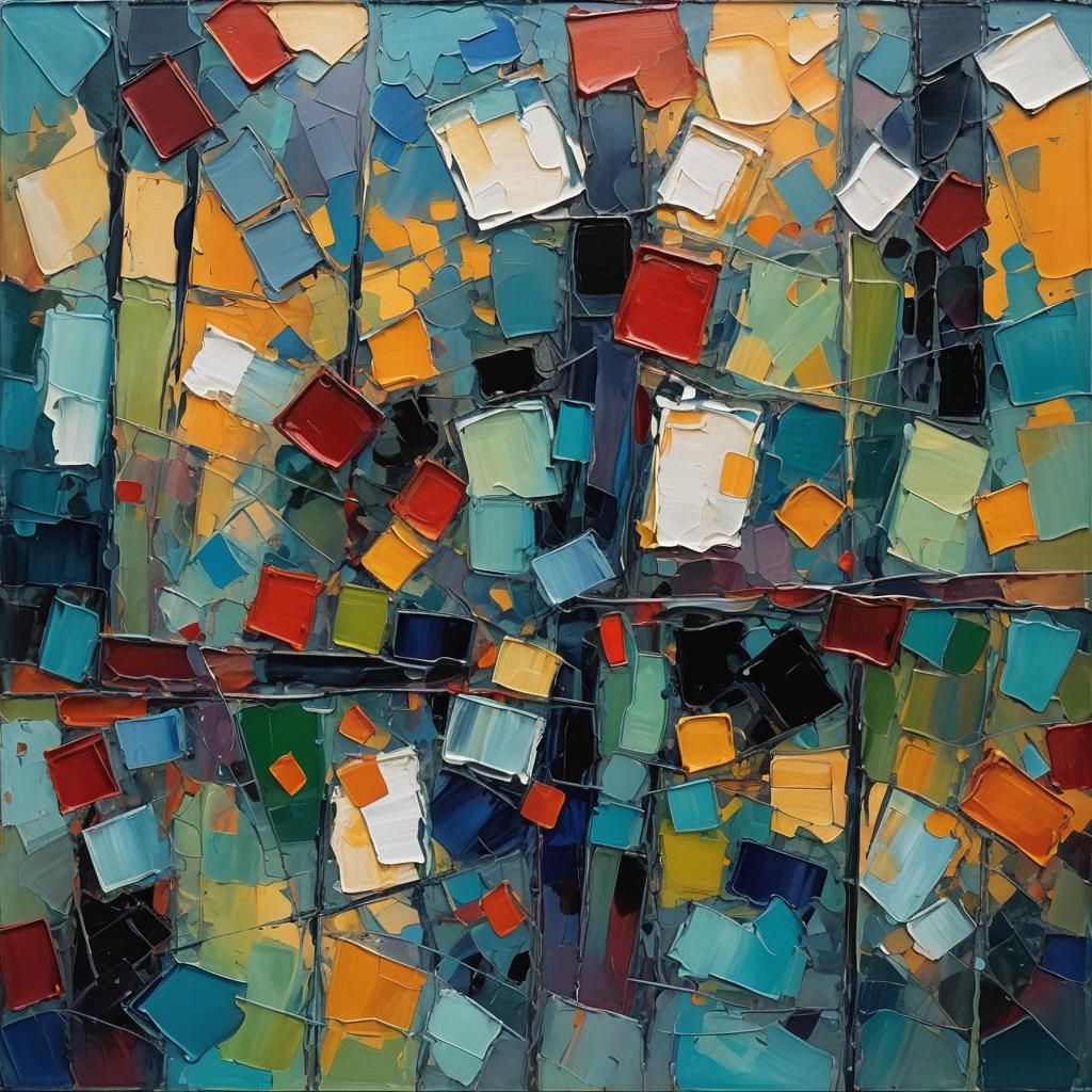 Modern Prague Villa in Neo-Impressionistic Oil Painting