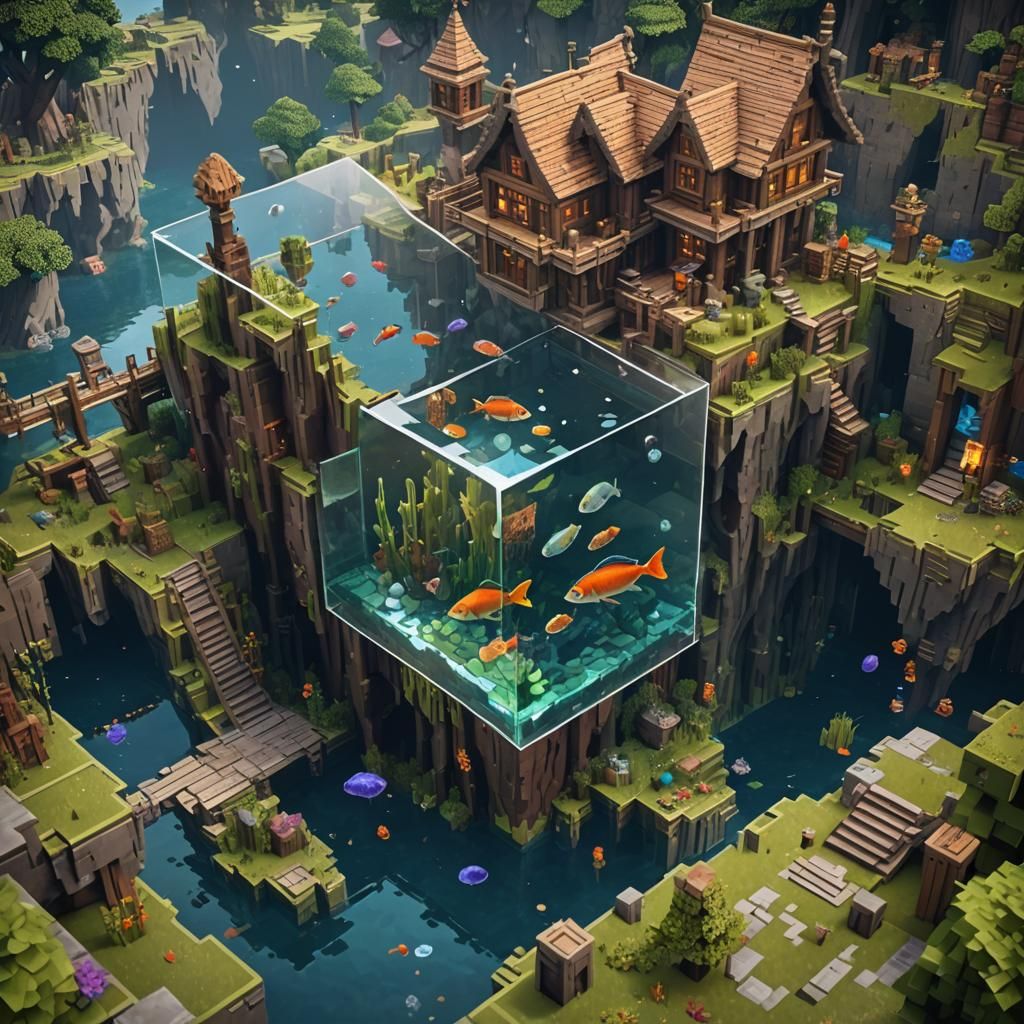Fish-Glass Hybrid near Minecraft Outpost