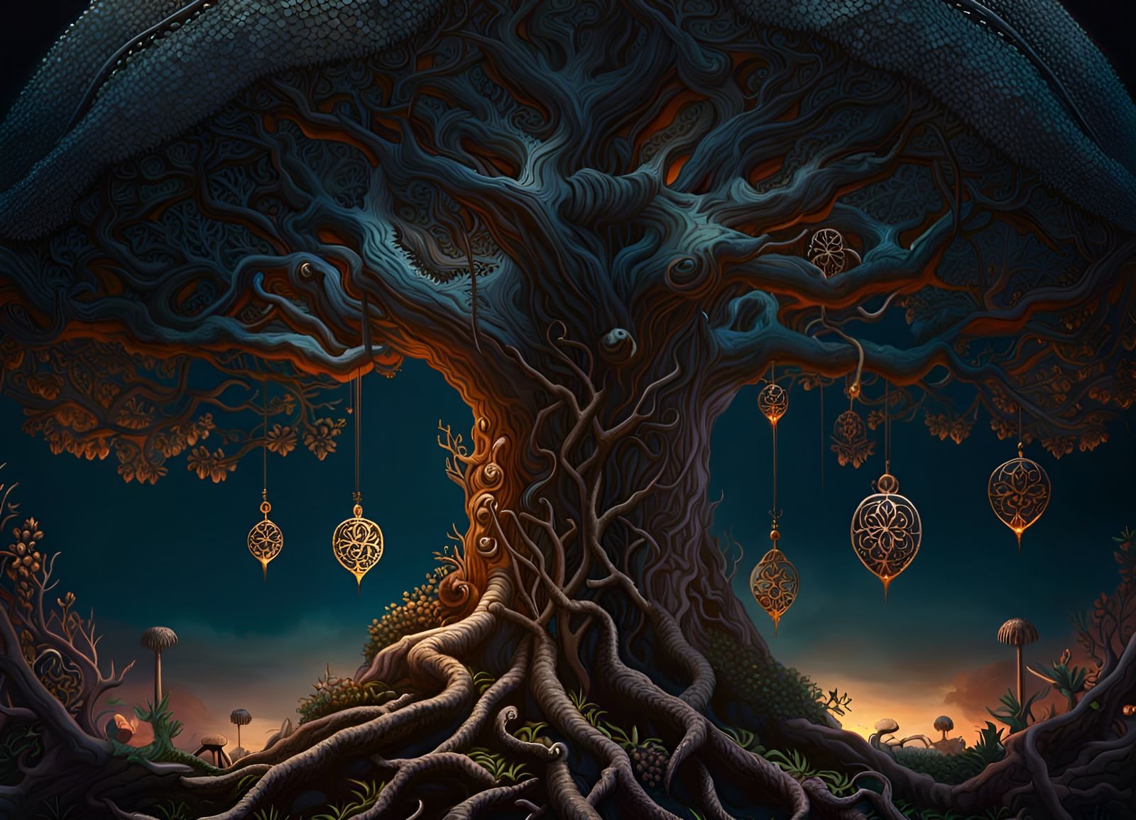 Dramatic Digital Painting of the Tree of Death