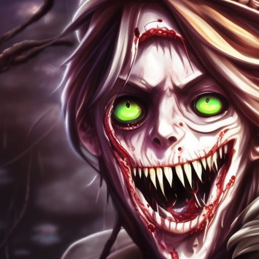 Anime Zombie with snakes