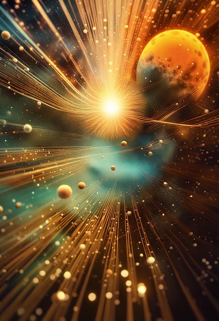 Lightspeed Star Streaks in Surreal Celestial Design