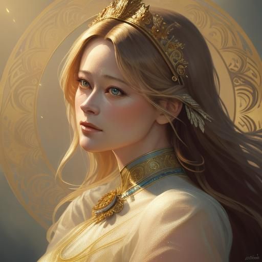 Hyperrealistic Portrait in Art Nouveau Style