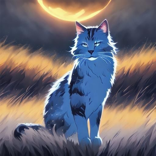Ethereal Moon Paw Print in Fantasy Art Style