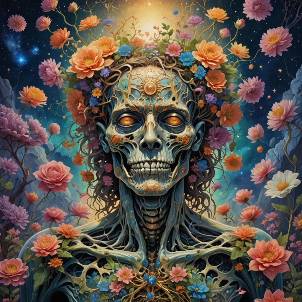 Surreal Transformation: Cadaver to Cosmic Bloom