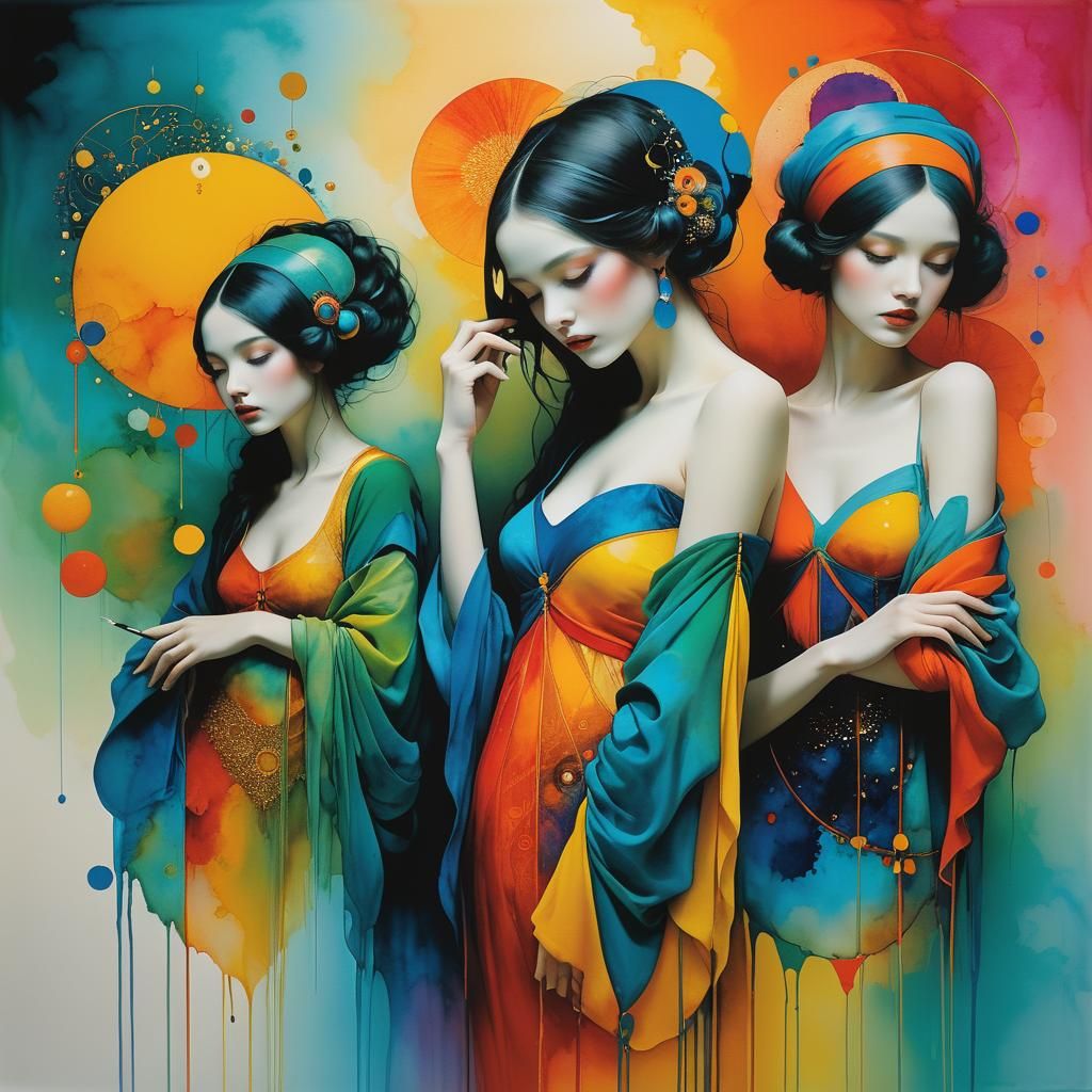 Magical Arabesque Design in Alcohol Ink