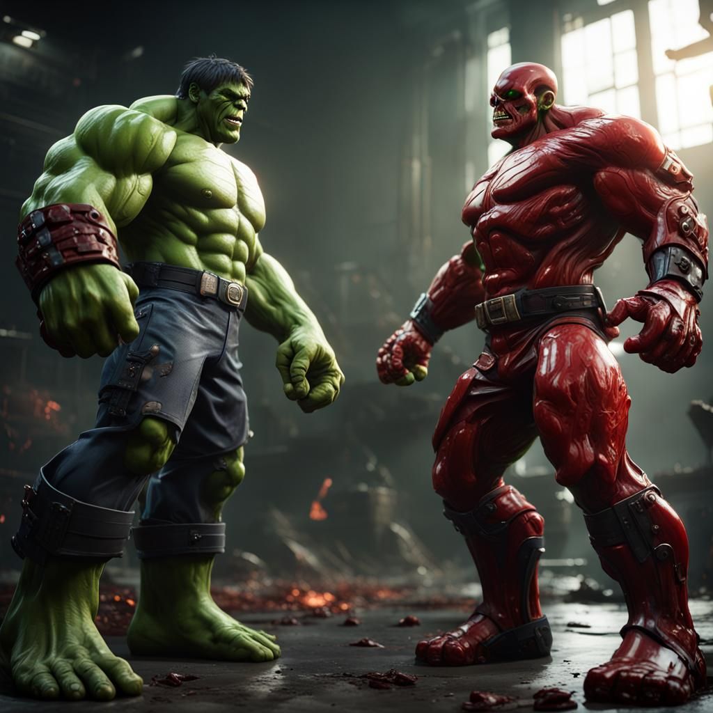 Hulk and Red Skull Fusion in 3D