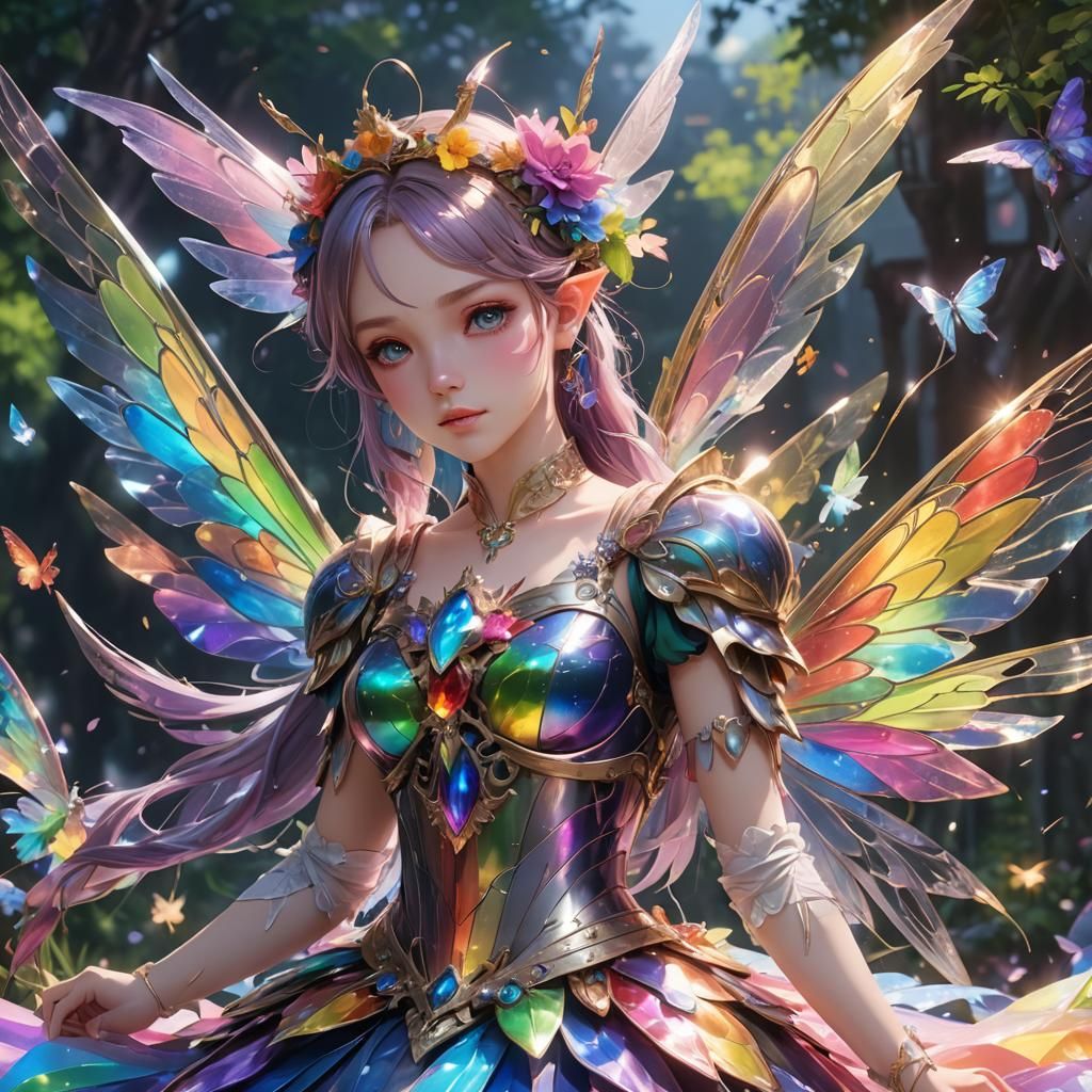 Rainbow Fairy Princess in 3D Anime Art