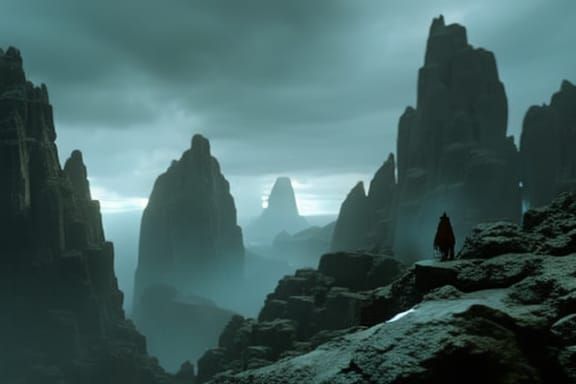 Epic Rocky Lands in Digital Matte Painting Style