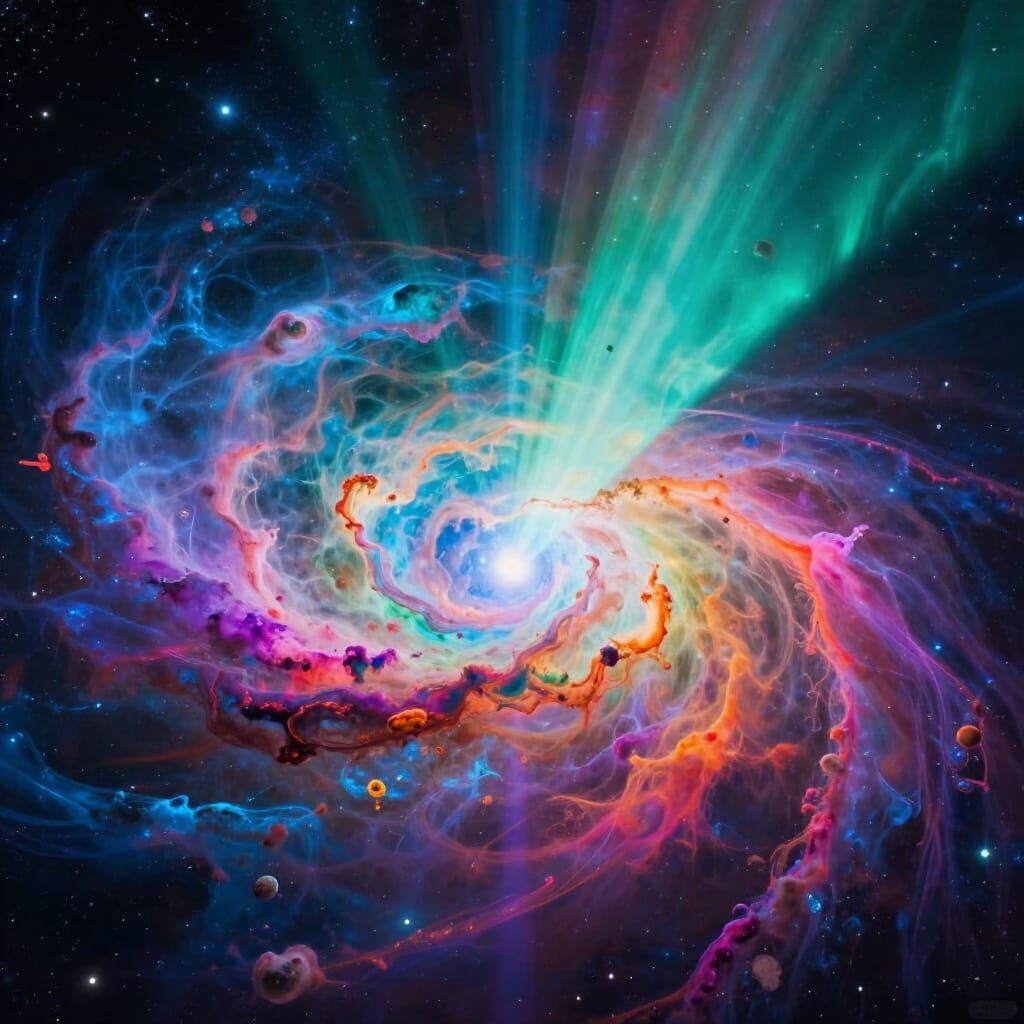 Vibrant Cosmic Dimension with Astral Auroras