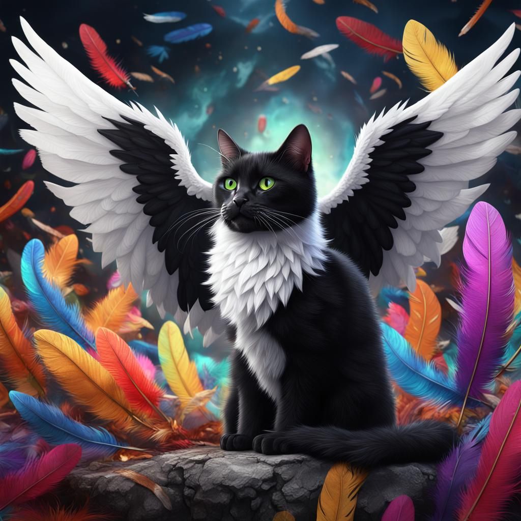 Dragon-Winged Cat in Fantasy Concept Art