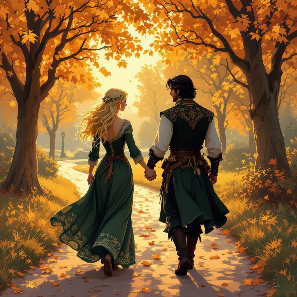 Romantic Irish Celtic Couple in Golden Light