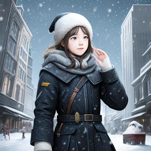 Snowy Comic Book Scene Generated by AI