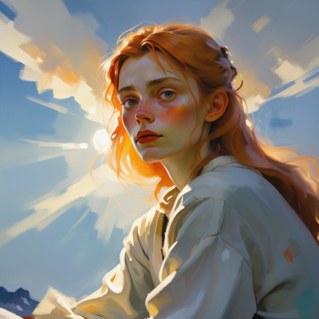 Ethereal Elf Woman Portrait in Expressionist Style