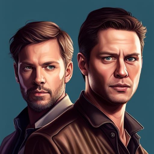 Hyperdetailed Portrait of Sam and Dean Winchester