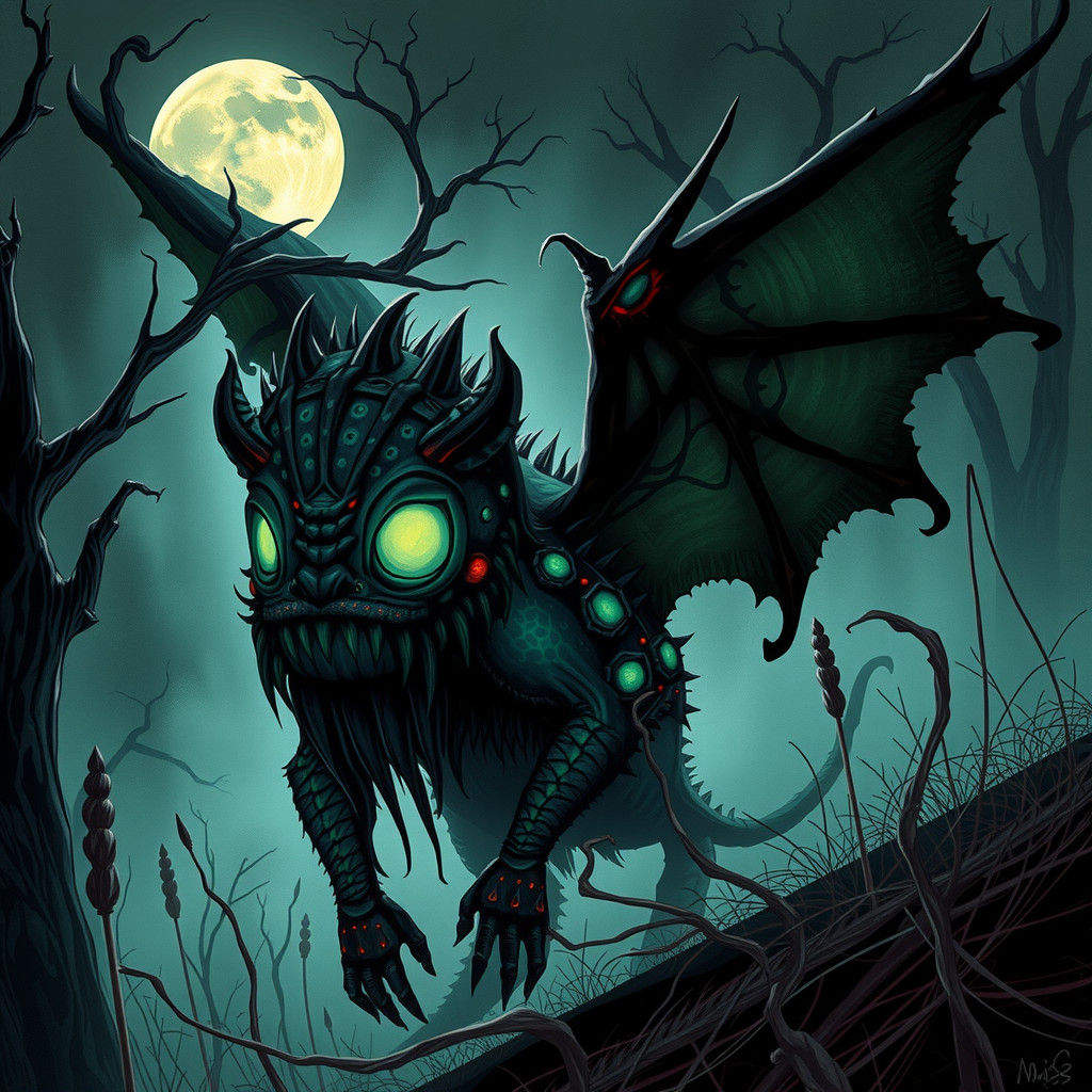 Mystical Creature in Dreamlike Landscape