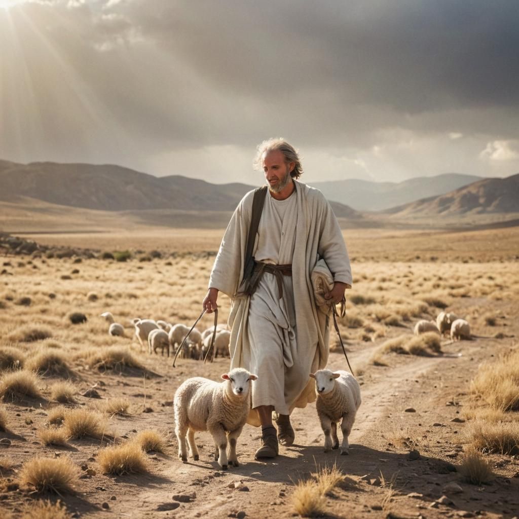 Good Shepherd with His sheep