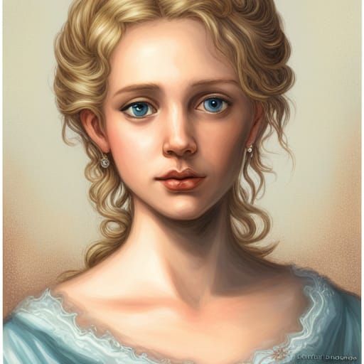 Ethereal Victorian Woman Portrait in Hyperdetailed Style