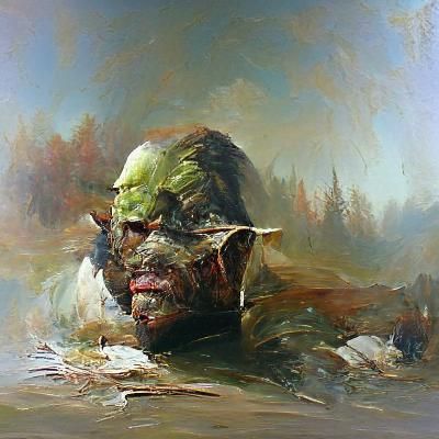 Orc as Oil Painting by James Gurney