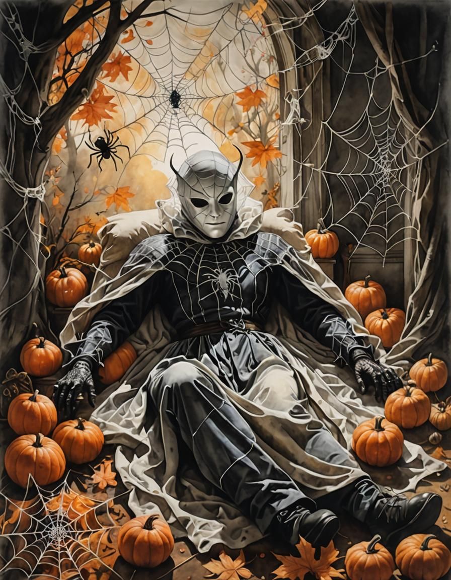 Dreamy Surreal Halloween Landscape in Rayograph Style