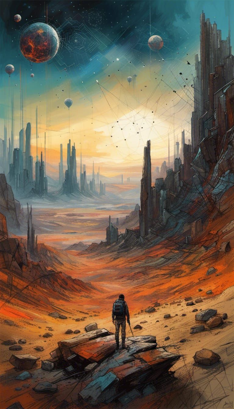 Hyperrealistic Alien Sunset with Indigo Sky