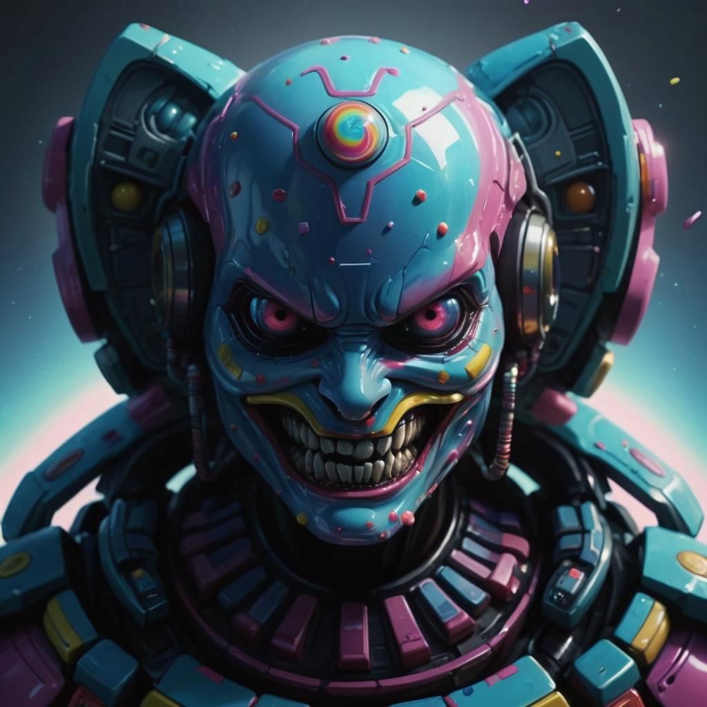 Sci-Fi Movie Scene in Colorful Candy Art Style