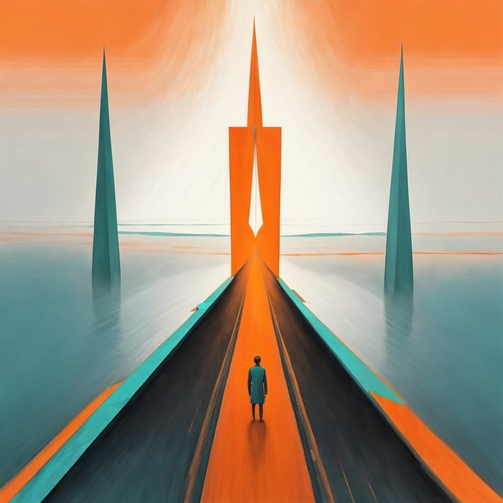Ethereal Orange-Teal Harmony